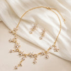 Elowyn™ | Floral Crystal Necklace &amp; Earring Set
