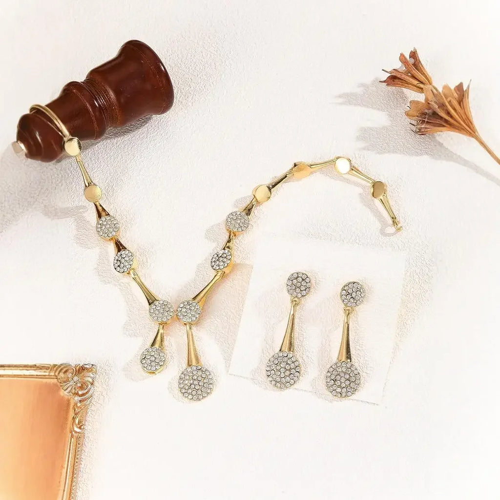 Aurette™ | Ketting- & Oorbellenset met Kristallen Druppel