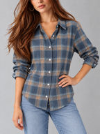 Tessa™ | Klassieke Tartan Blouse met Knopen