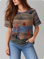 Harper™ | Relaxte Top met Patchworkprint