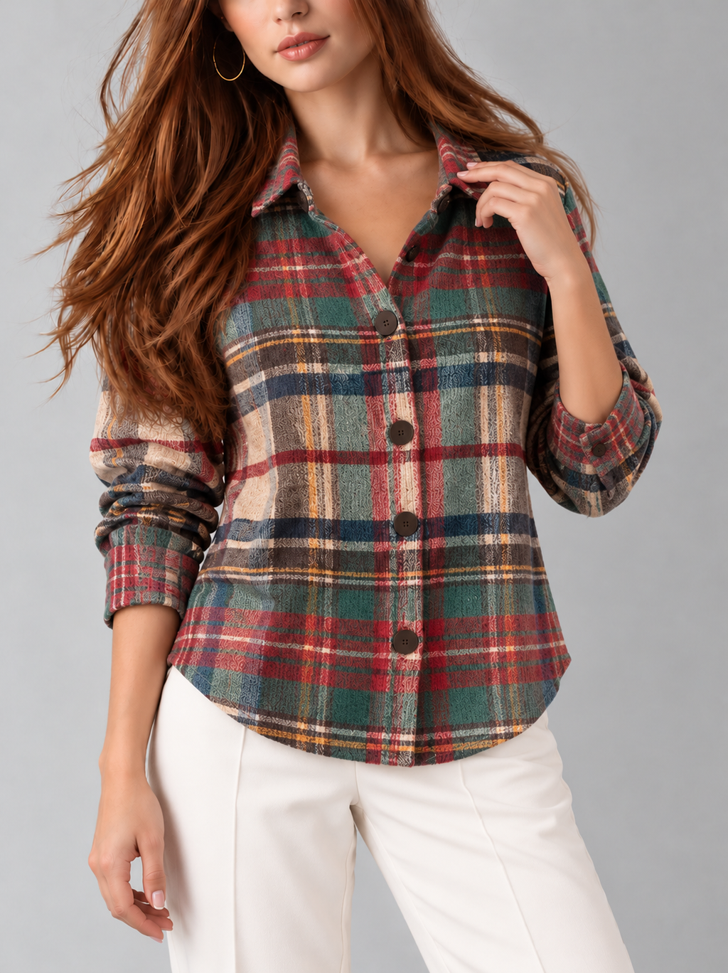 Solene™ | Blouse met Pailletten en Knopen