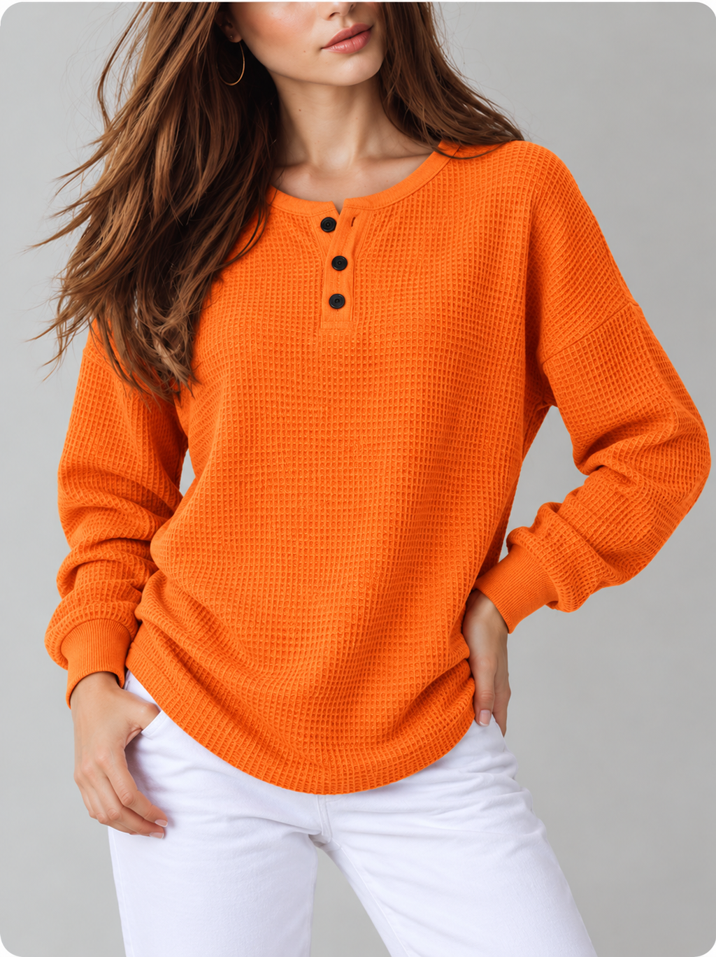 Emery™ | Wafelgebreide Henley Top