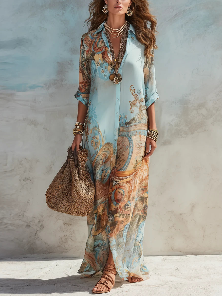 Cleo™ | Elegante Mediterrane Blousejurk