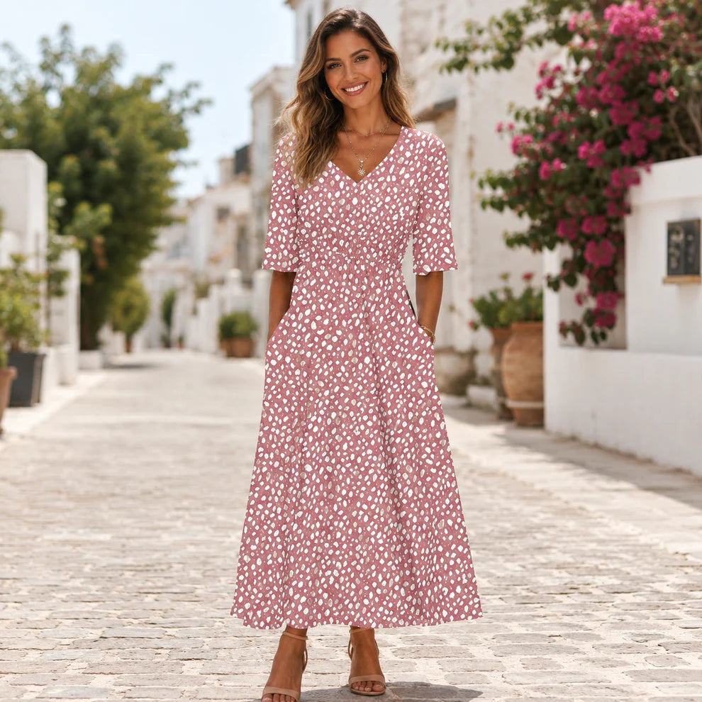 Tess™ | Elegante Midi Jurk Met Buikcamouflerend Design