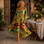 Jolene™ | Elegante Buikcamouflerende Bloemen Jurk