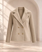 Women's Elegant Wool Stitching Woolen Coat Commuter Suit — Khaki