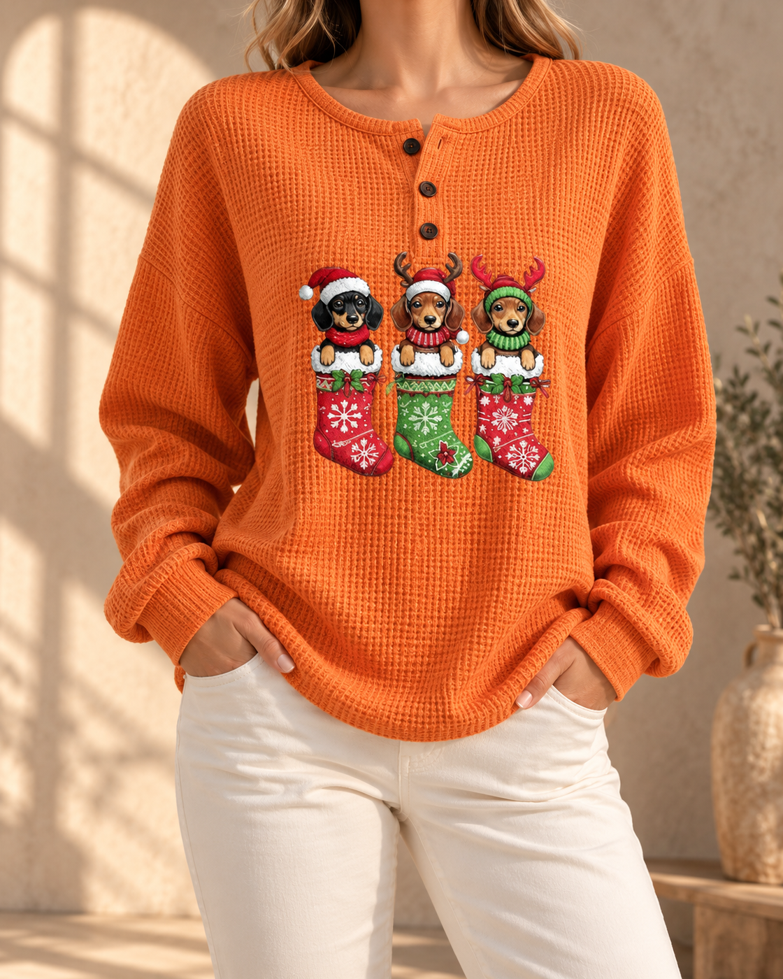 Womens Retro Casual Laid-back Sweatshirt — B32LA950PH994SL