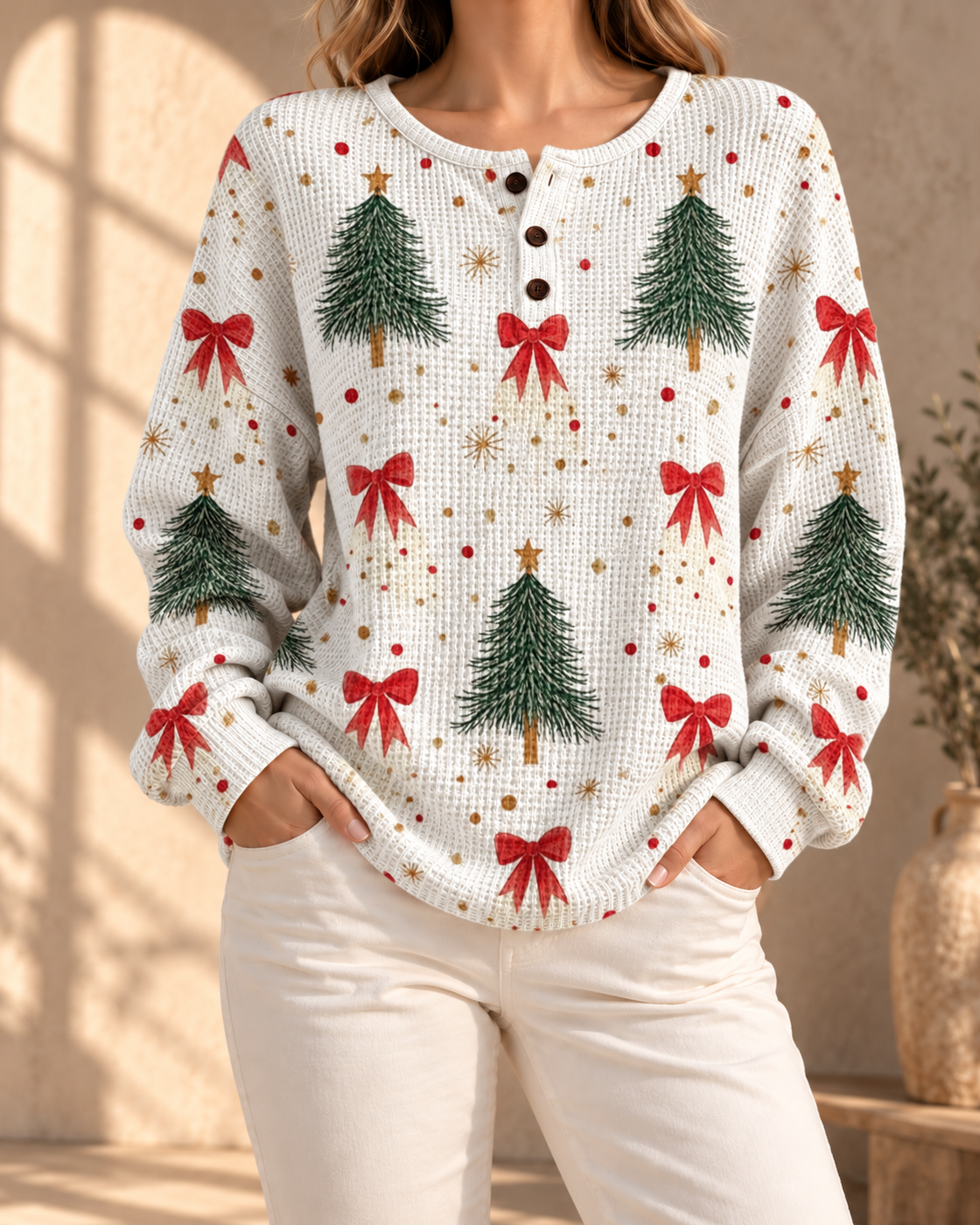 Womens Retro Casual Laid-back Sweatshirt — B32LAA42W47VQKM