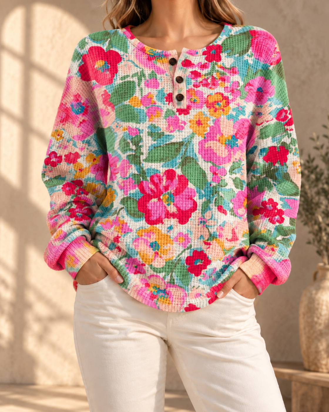Womens Retro Casual Laid-back Sweatshirt — B32LAAEDLNZQ1KE