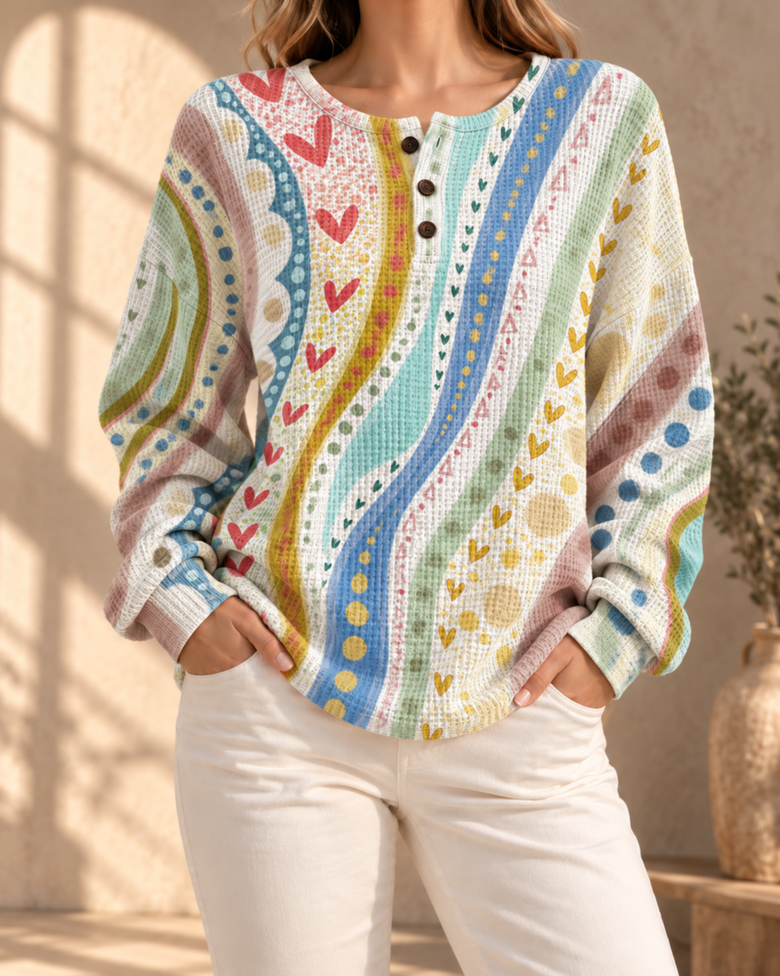 Womens Retro Casual Laid-back Sweatshirt — B32LAEQ3RXF50Q2