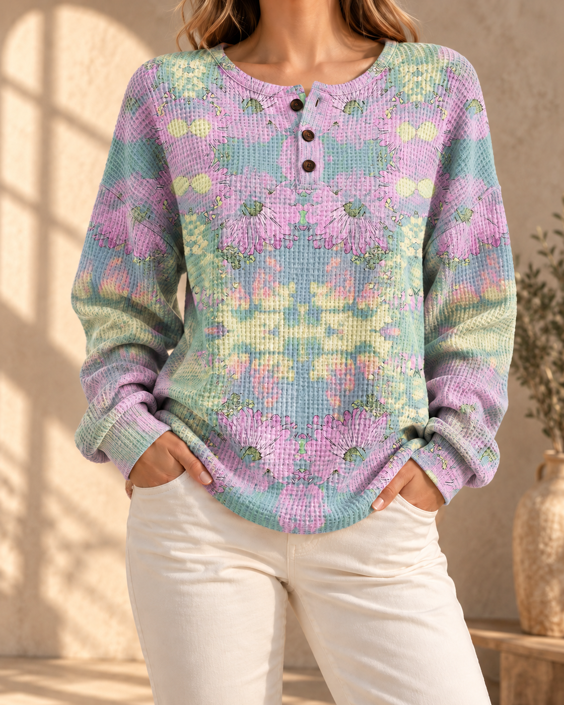 Womens Retro Casual Laid-back Sweatshirt — B32LAL973RU6UAW
