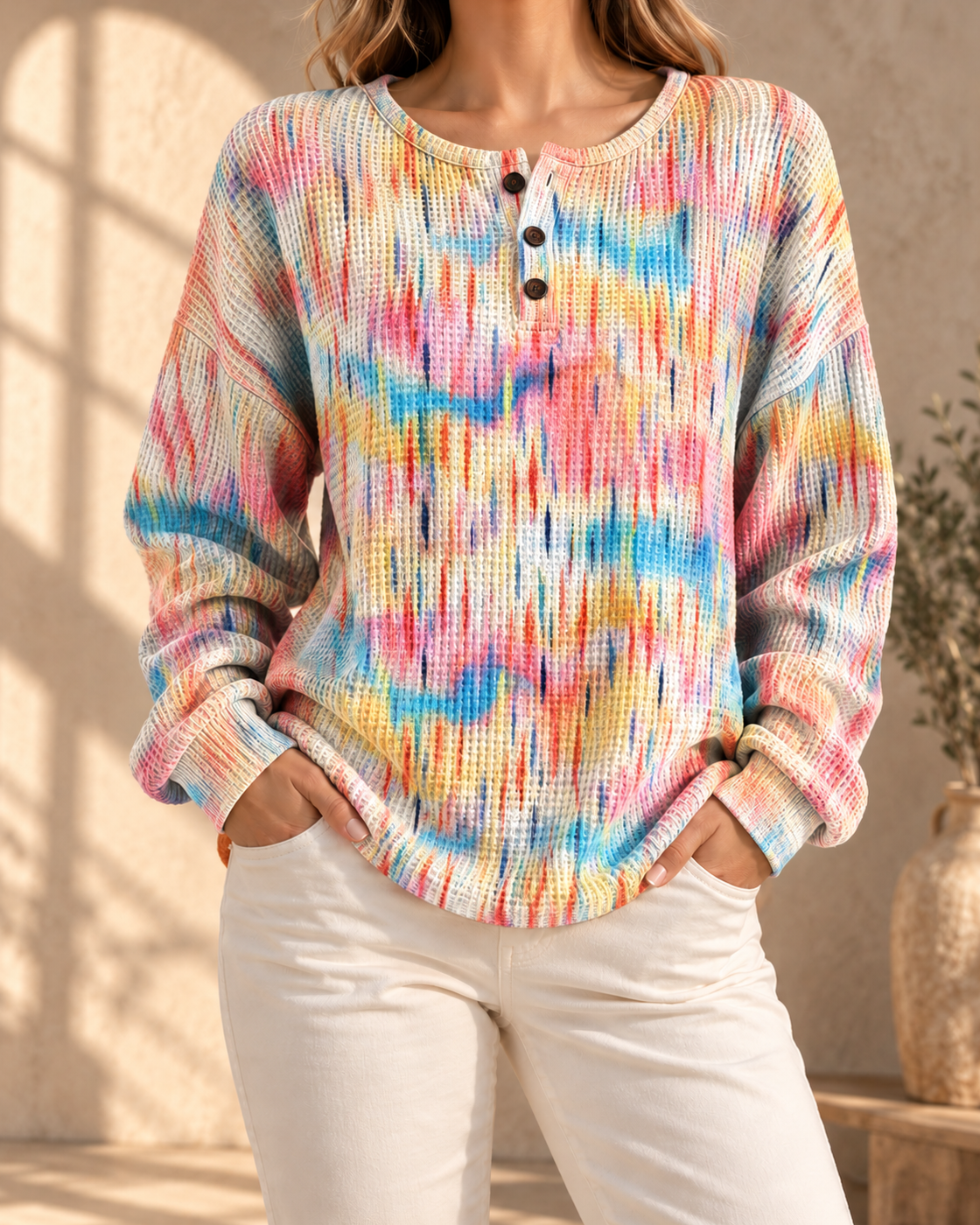 Womens Retro Casual Laid-back Sweatshirt — B32LAU6EA2R3215