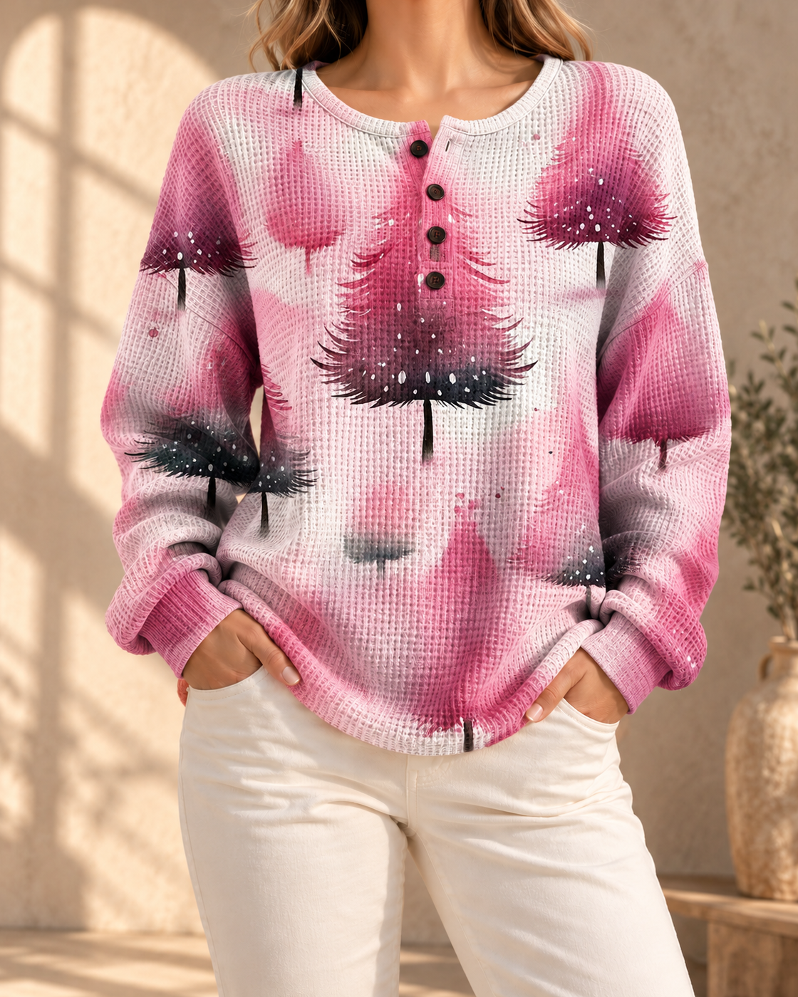Womens Retro Casual Laid-back Sweatshirt — B32LAWGVZE1WCFS