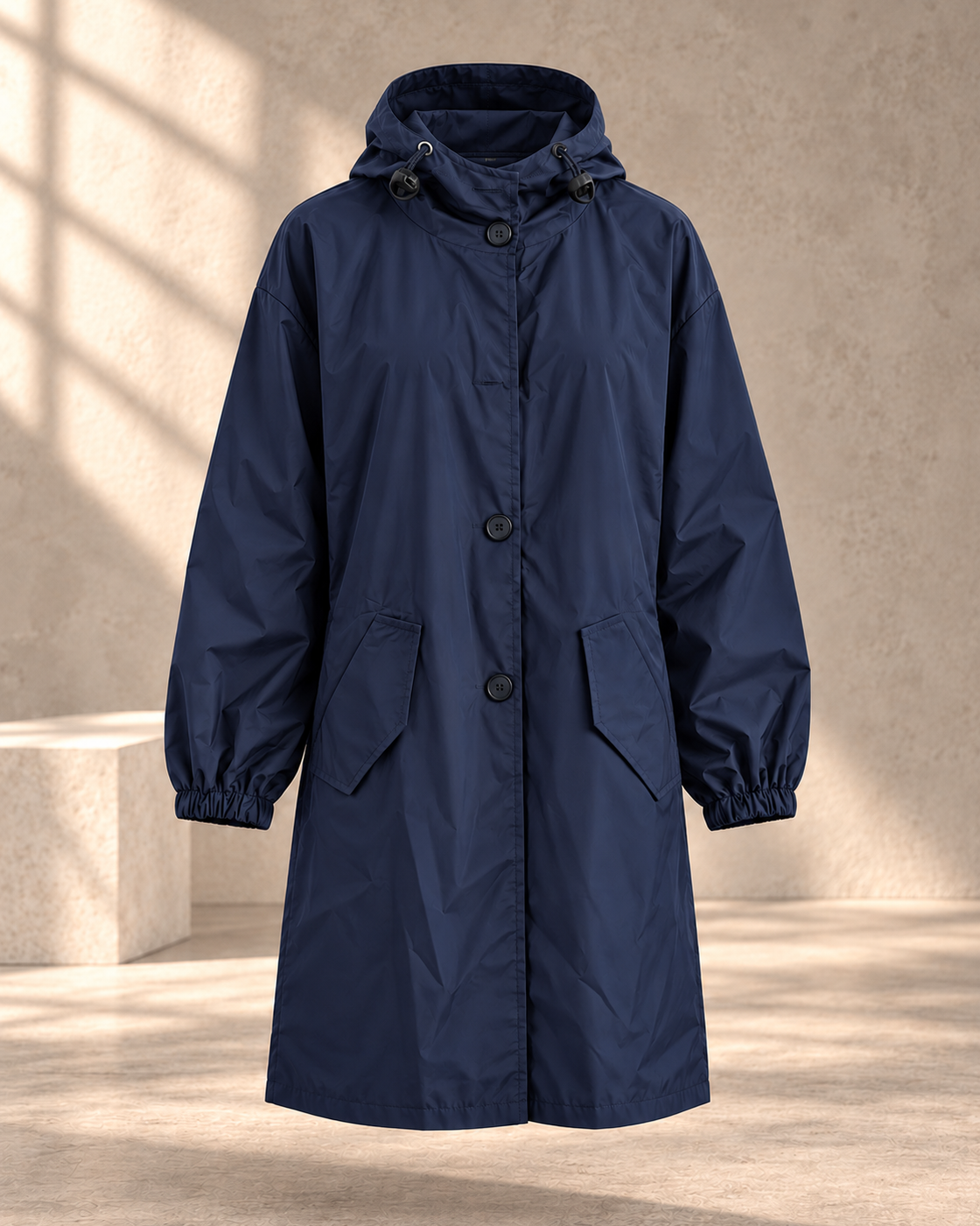 Oversized Women's Korean Style Slim Windbreaker — Dark Blue