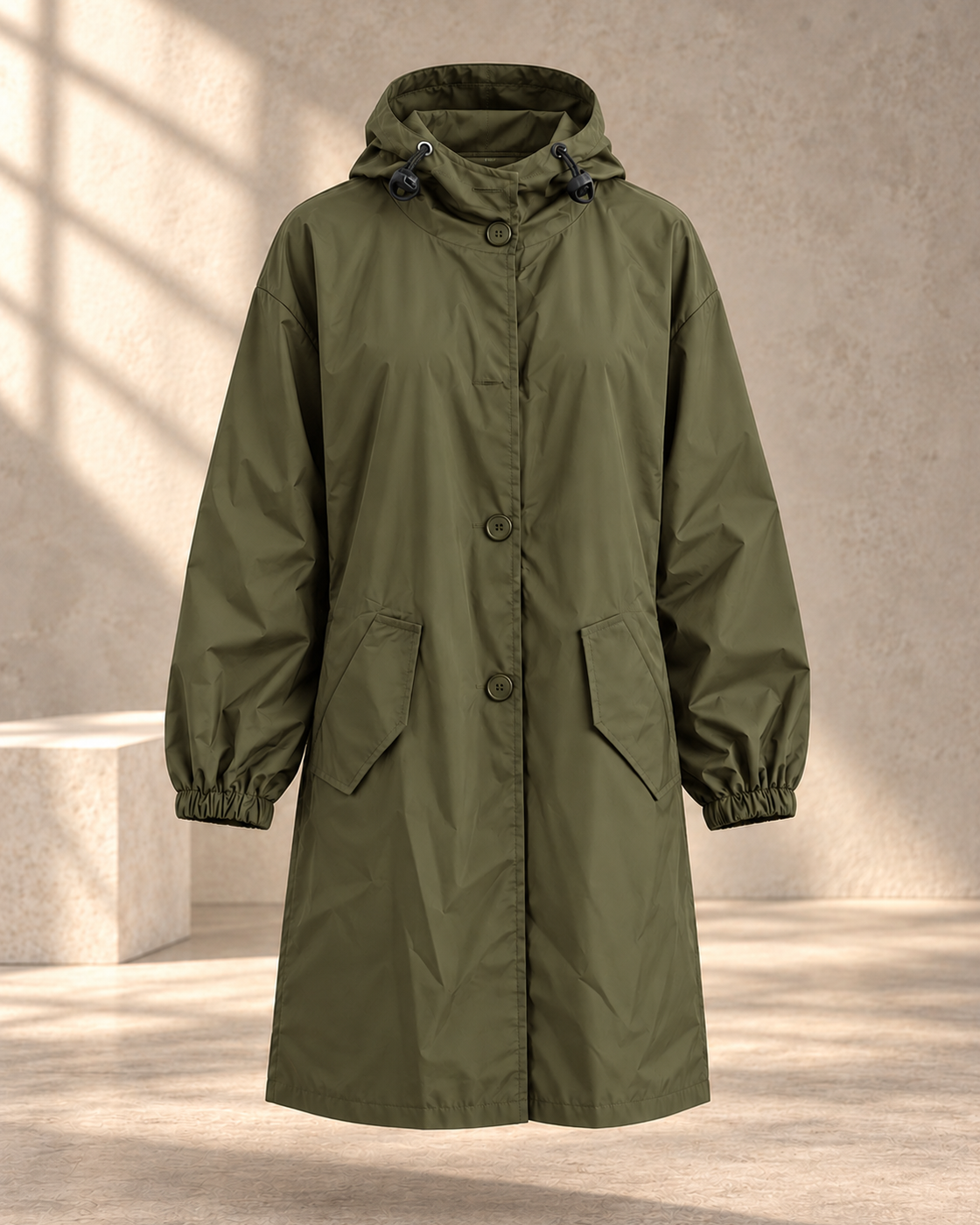Oversized Women's Korean Style Slim Windbreaker — Green