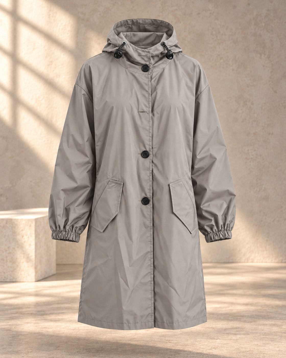 Oversized Women's Korean Style Slim Windbreaker — Grey