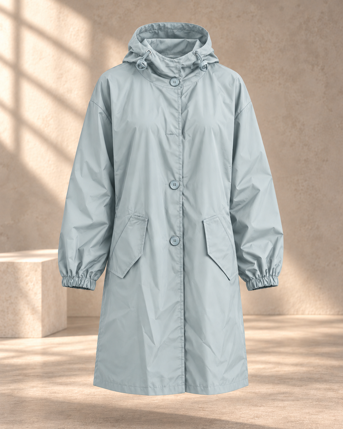 Oversized Women's Korean Style Slim Windbreaker — Light Blue