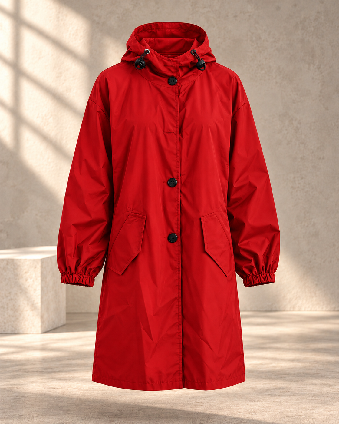 Oversized Women's Korean Style Slim Windbreaker — Red