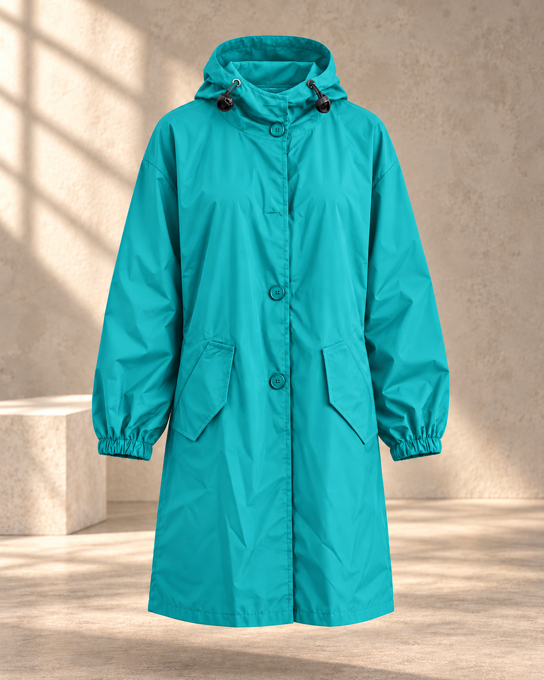 Oversized Women's Korean Style Slim Windbreaker — Tiffany Blue