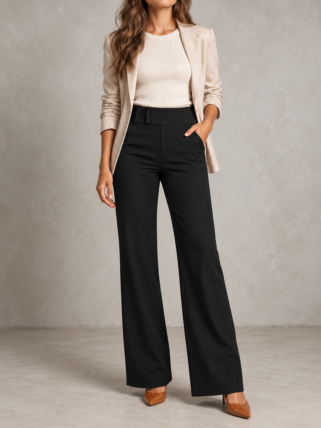 Sanne™ | Elegante Broek met Wijde Pijpen – foto 1