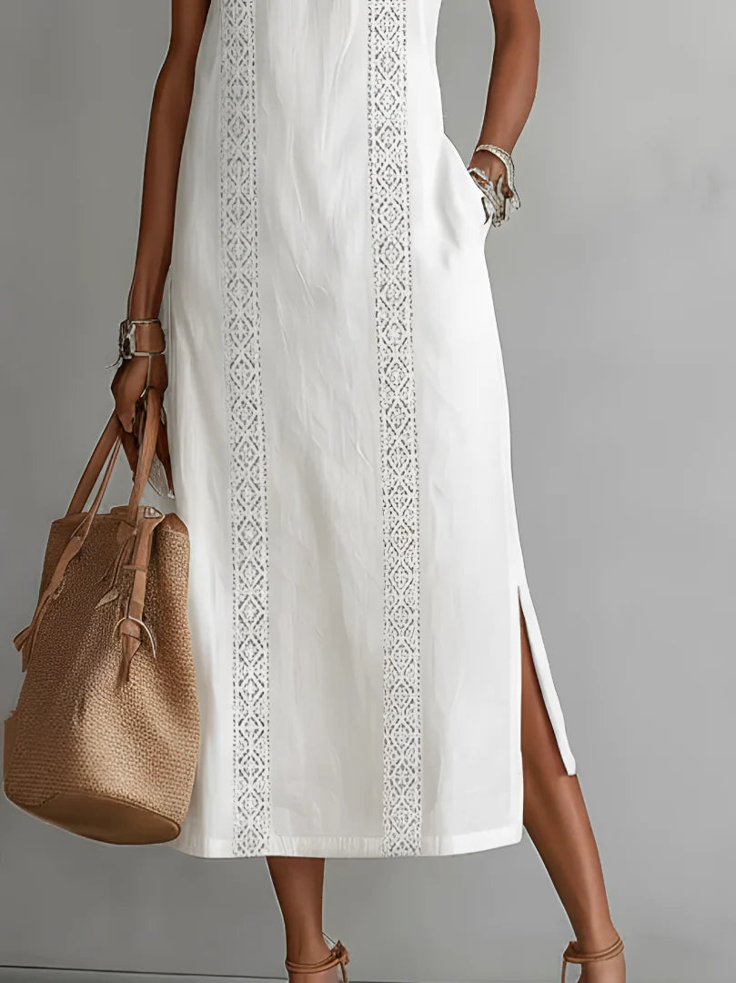 Marit™ | Airy Tummy-Camouflaging Embroidered Dress